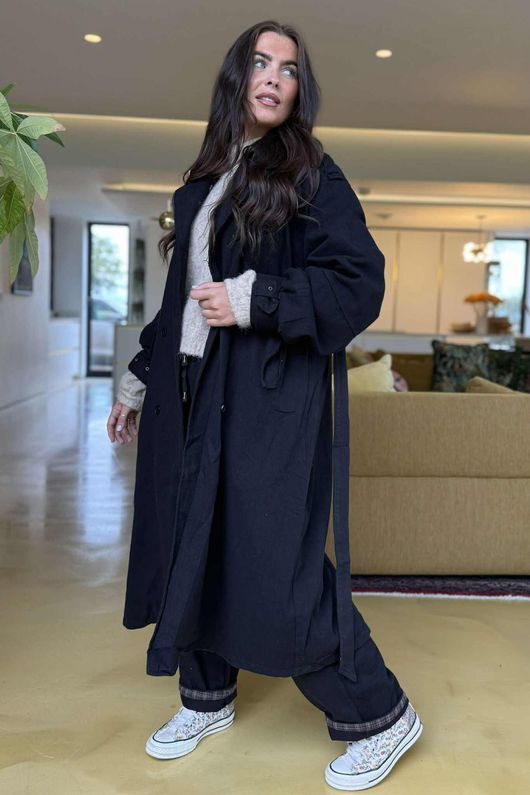 Mercer Soft Twill Trench Black /20 =